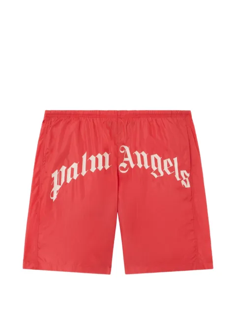 Palm Angels curved logo swimshorts Red PMFD018S26FAB001