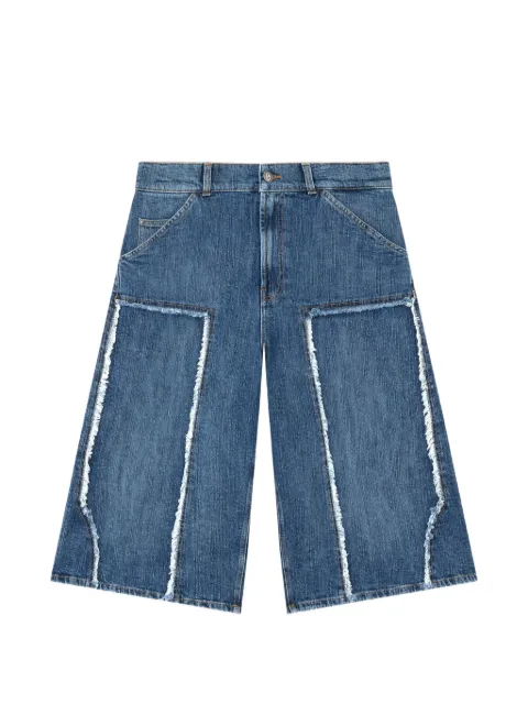 Palm Angels Curved logo denim skater shorts Blue PMYC00AS26DEN0024444