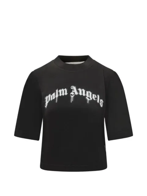 Palm Angels curved logo boxy T-shirt Black PWAA079S26JER004
