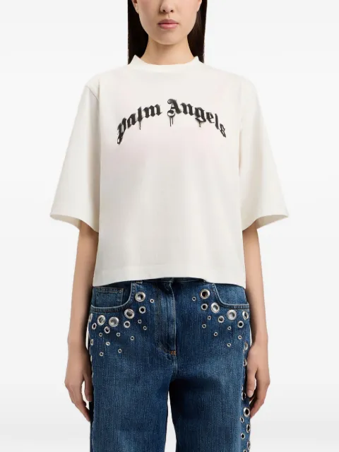 Palm Angels logo-print short-sleeve T-shirt White PWAA079S26JER0040310