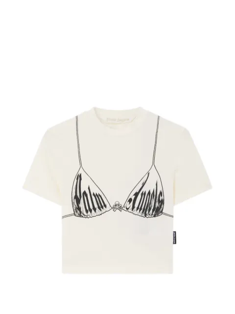Palm Angels graphic-print cropped T-shirt White PWAA077S26JER0020310