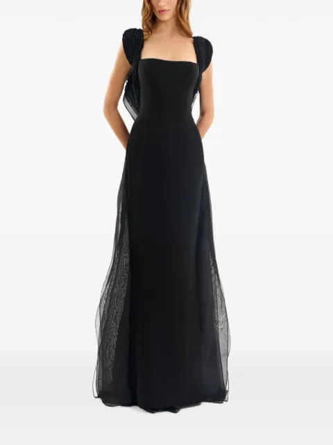 Gemy Maalouf embroidered square-neck maxi dress Black GMSS267796LD
