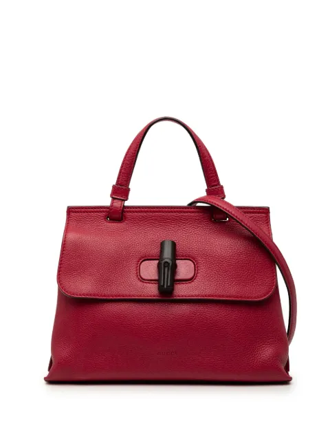 Gucci Pre-Owned 2000-2015 Medium Leather Bamboo Daily satchel Red SI2LTZ9LJNOSTEN1