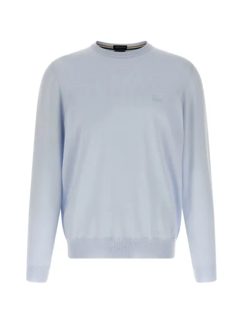 BOSS logo-embroidery crew-neck sweater Blue 50476364