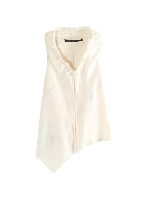YEHUAFAN ruffle tie top Neutrals 1013