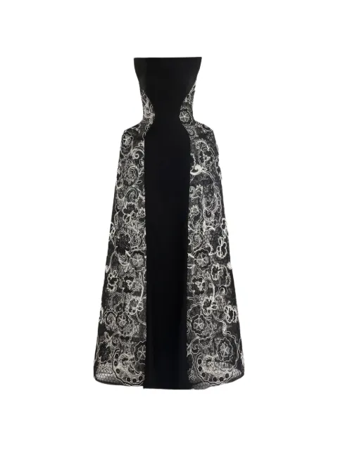 Gemy Maalouf strapless embroidered maxi dress Black GMSS267808LD