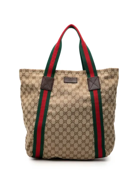 Gucci Pre-Owned 2000-2015 GG Canvas Web tote bag Brown 4QIYWXQFX4T2588Q