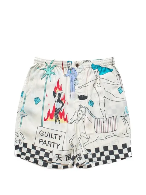 WACKO MARIA patterned type-5 shorts White 24SSWMPHI05