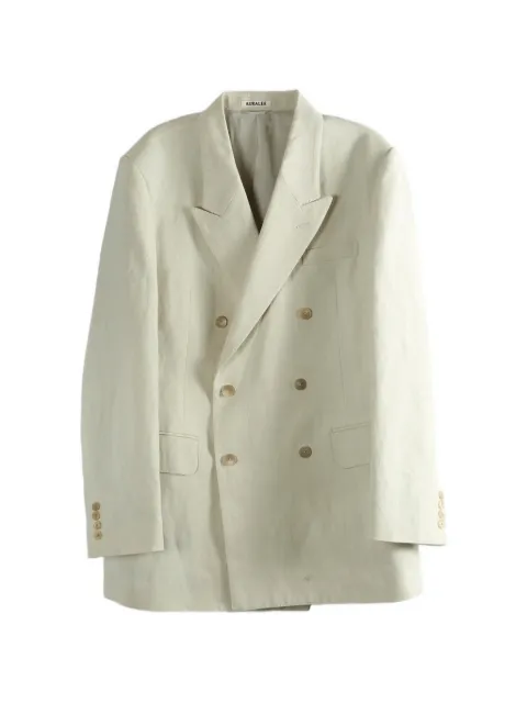 Auralee double-breasted blazer Neutrals A26SJ01WO