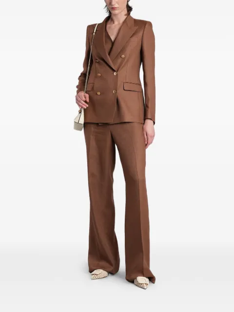 Tagliatore T-parigi10bad double-breasted peaked-lapel suit Brown 340021U26E053
