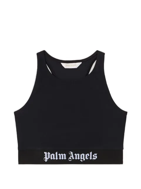 Palm Angels logo band racerback top Black PWVO024S26FAB0011010