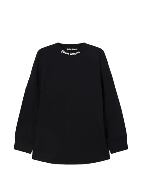 Palm Angels logo long-sleeved T-shirt Black PMAB059S26JER001