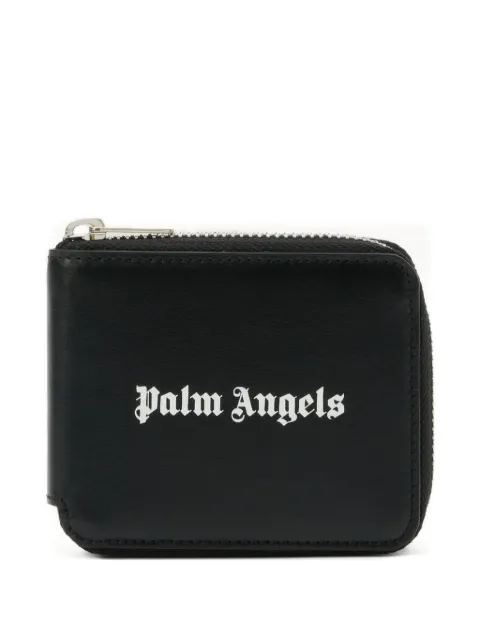 Palm Angels logo zip wallet Black PMNC025S26LEA0011003