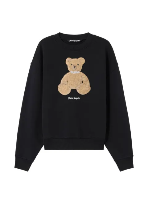 Palm Angels textured bear graphic sweatshirt Black PMBA08HS26FLE009