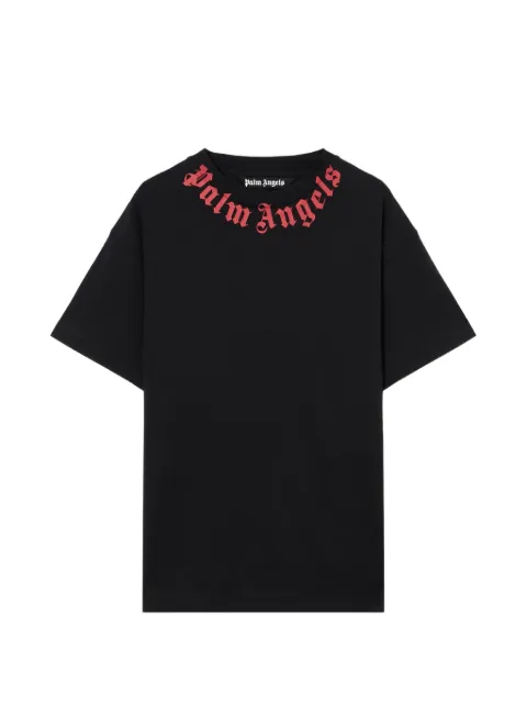 Palm Angels neck-logo T-shirt Black PMAA109S26JER008