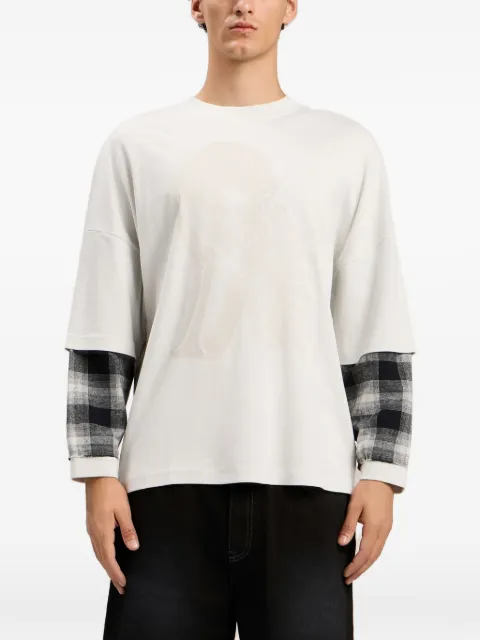 Palm Angels skull double long-sleeve shirt White PMAB05ES26JER001