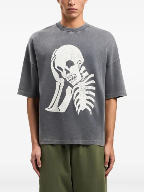 Palm Angels skull-print washed T-shirt Grey PMAA10DS26JER0071003