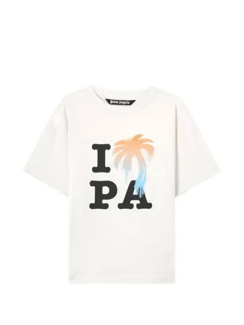 Palm Angels front graphic T-shirt Neutrals PMAA109S26JER0070310