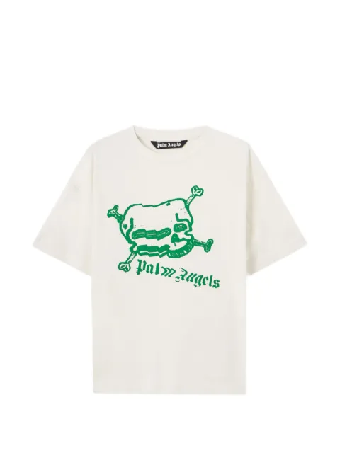 Palm Angels skull graphic T-shirt Neutrals PMAA109S26JER0040355