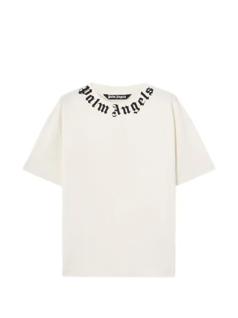 Palm Angels logo-neckline T-shirt White PMAA109S26JER008