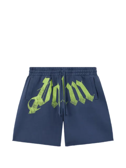 Palm Angels logo elasticated shorts Blue PMCI02CS26FLE0014614