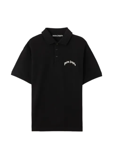 Palm Angels curved logo polo shirt Black PMGB012S26FAB005