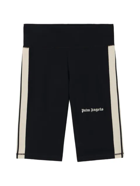 Palm Angels logo track biker shorts Black PWVH003S26FAB0011003
