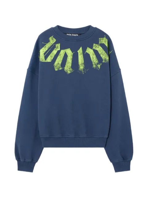 Palm Angels oversized logo sweatshirt Blue PMBA08JS26FLE0014614