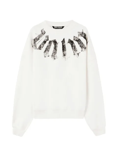 Palm Angels big neck logo sweatshirt White PMBA08JS26FLE001310