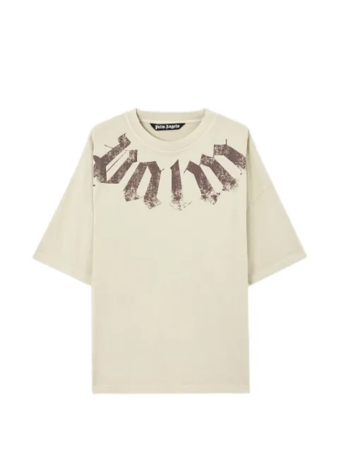 Palm Angels big neck logo T-shirt Neutrals PMAA10DS26JER002