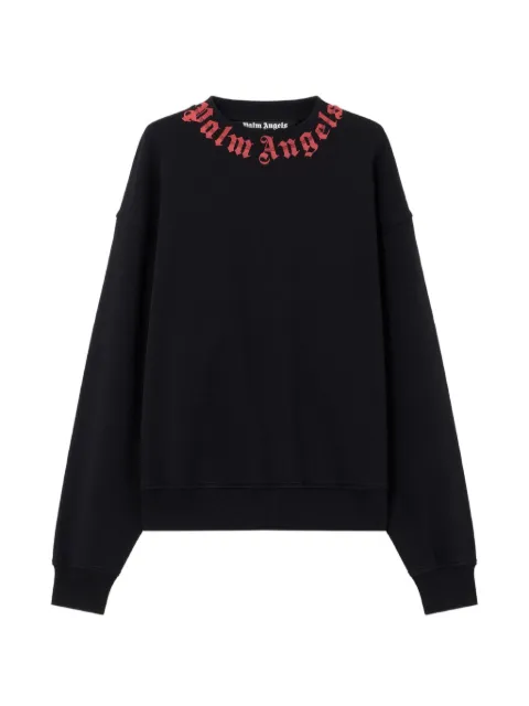 Palm Angels neck logo sweatshirt Black PMBA08HS26FLE004