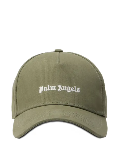 Palm Angels embroidered logo corduroy cap Green PMLB104S26FAB0055603