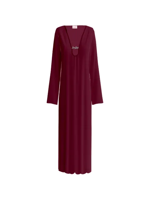 MC2 Saint Barth long scalloped beach dress Red AGHATA