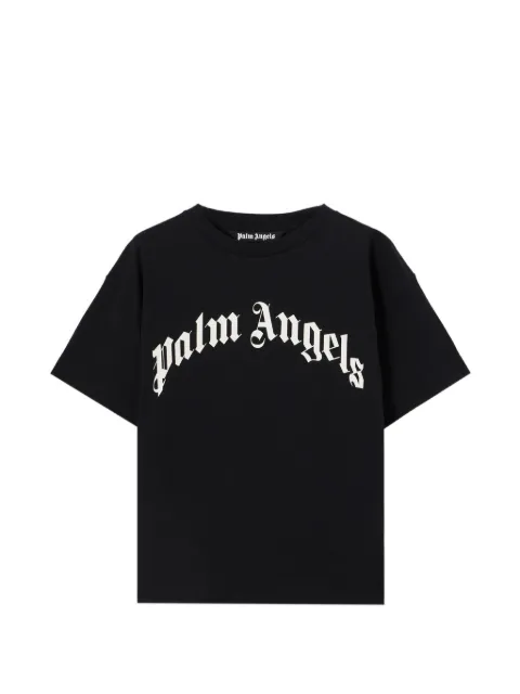 Palm Angels curved logo T-shirt Black PMAA109S26JER00G