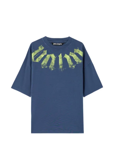 Palm Angels logo-print T-shirt Blue PMAA10DS26JER0024614