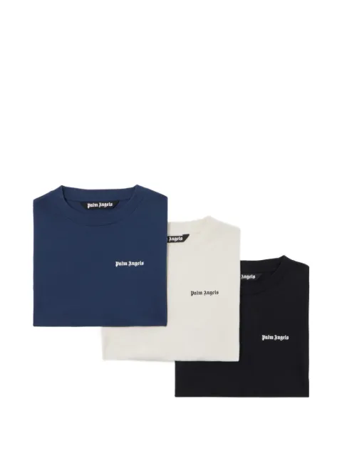 Palm Angels logo-detail T-shirts set (set of three) Black PM2B003S26JER0018484