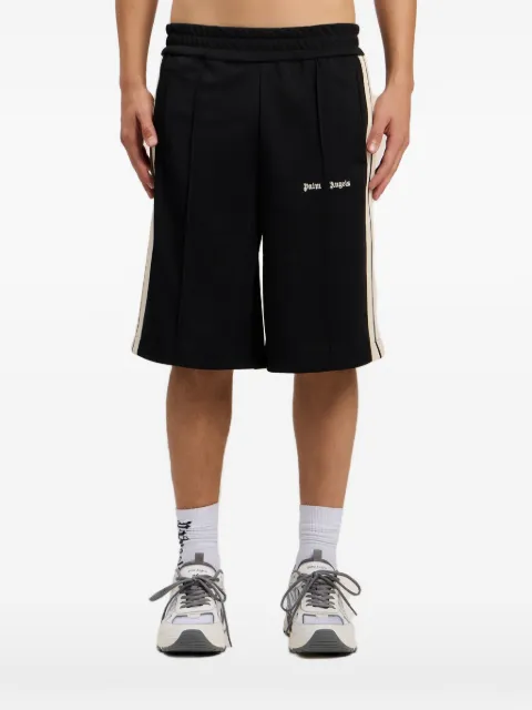 Palm Angels logo-embroidered track shorts Black PMCL009S26FAB0011003