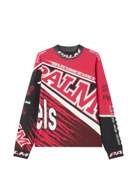 Palm Angels graphic long-sleeve T-shirt Red PMAB05IS26JER001