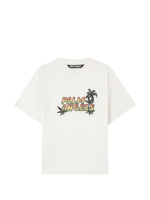 Palm Angels logo-graphic T-shirt Neutrals PMAA109S26JER00C0384