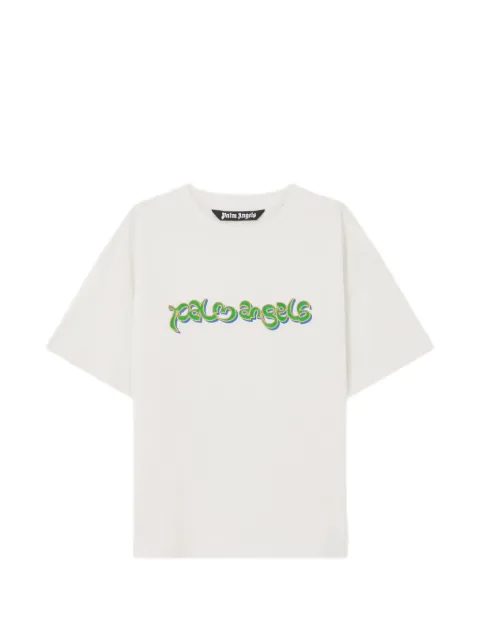 Palm Angels logo graphic T-shirt Neutrals PMAA109S26JER0090355