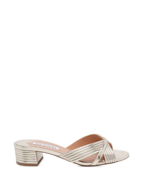 Aquazzura Sundance round-toe sandals Gold SUDMIDS3LAMFD5