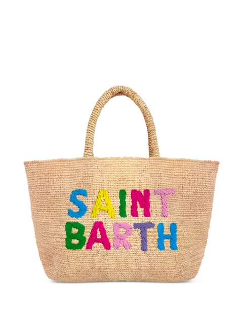 MC2 Saint Barth embroidered raffia tote bag Neutrals RAFFIABEACHMINI