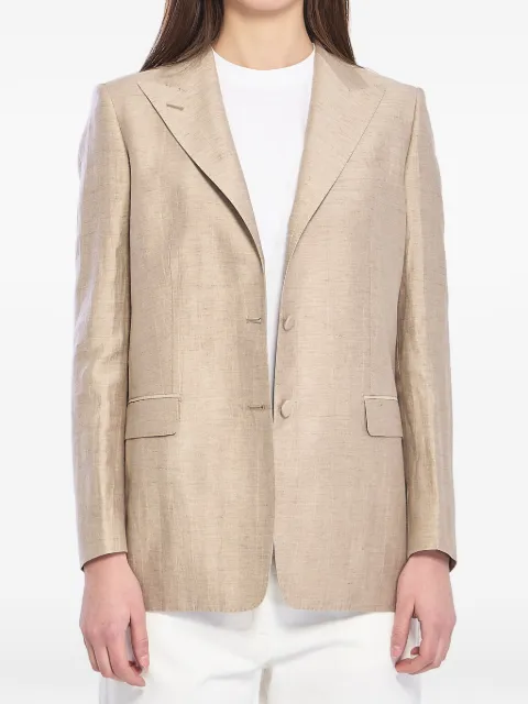 Tagliatore peak-lapel single-breasted blazer Neutrals JBERTHAA40008