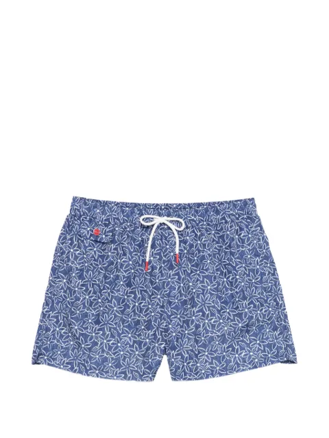 Kiton floral-pattern swim shorts Blue UCOM010K0743H84