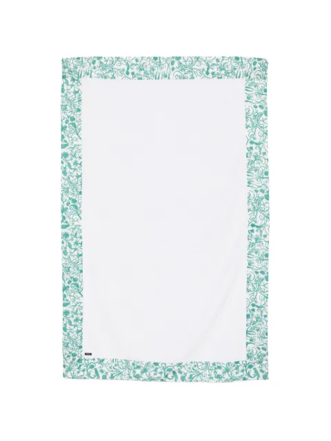 Kiton floral-border beach towel White UTLM02S2601405000