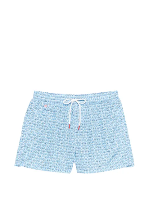 Kiton patterned swim shorts Blue UCOM010K0742H61001