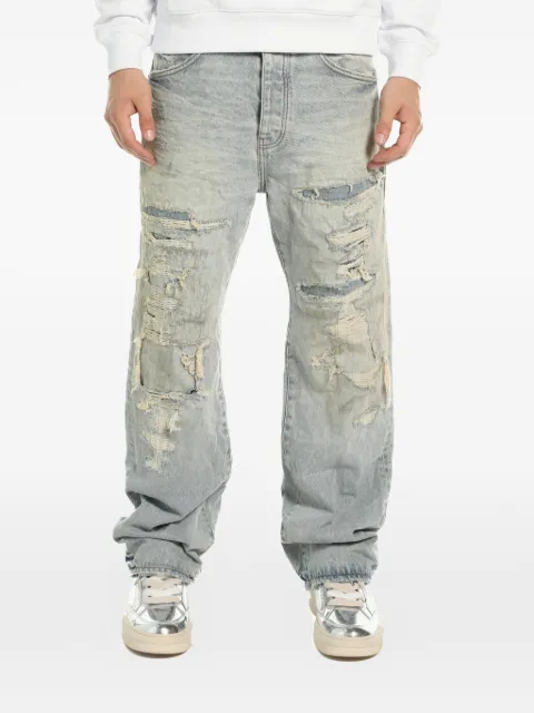 Purple Brand distressed-effect straight-leg jeans Blue P018SYDR226