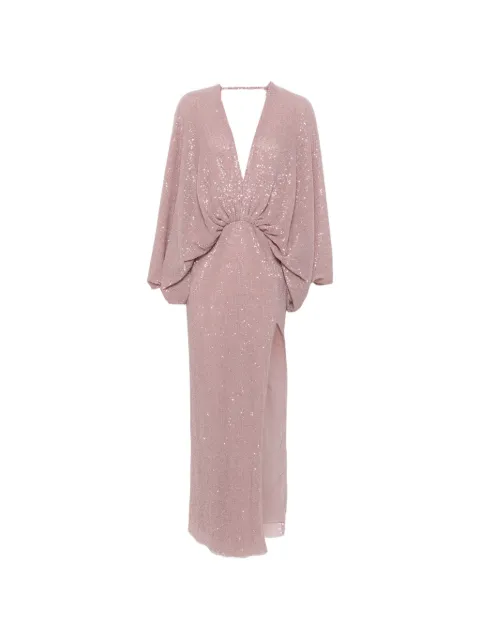 L'IDÉE Paradiso sequin-embellished maxi dress Pink PARADISOSPLITGOWN