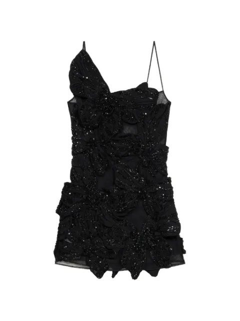 Blumarine butterfly-embroidered mini dress Black 4A427A