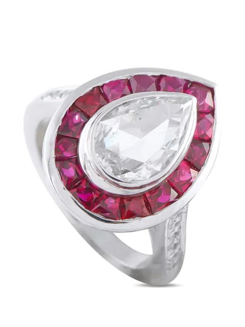 LB Exclusive diamond and ruby ring Silver MF29021026
